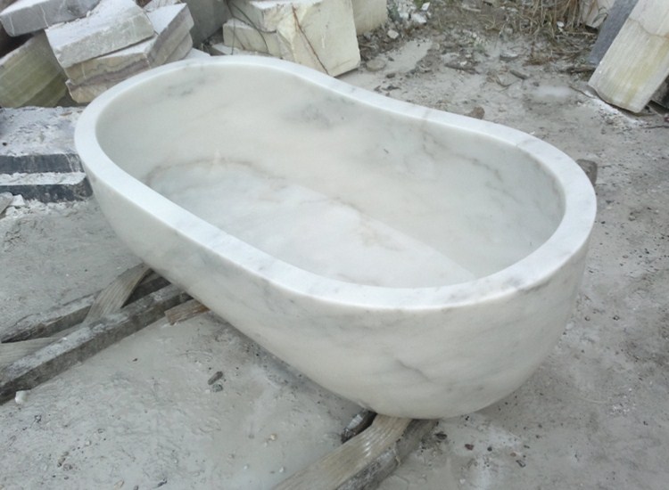 Vasca da bagno in pietra naturale bianca Vasca da bagno in pietra per bagno
