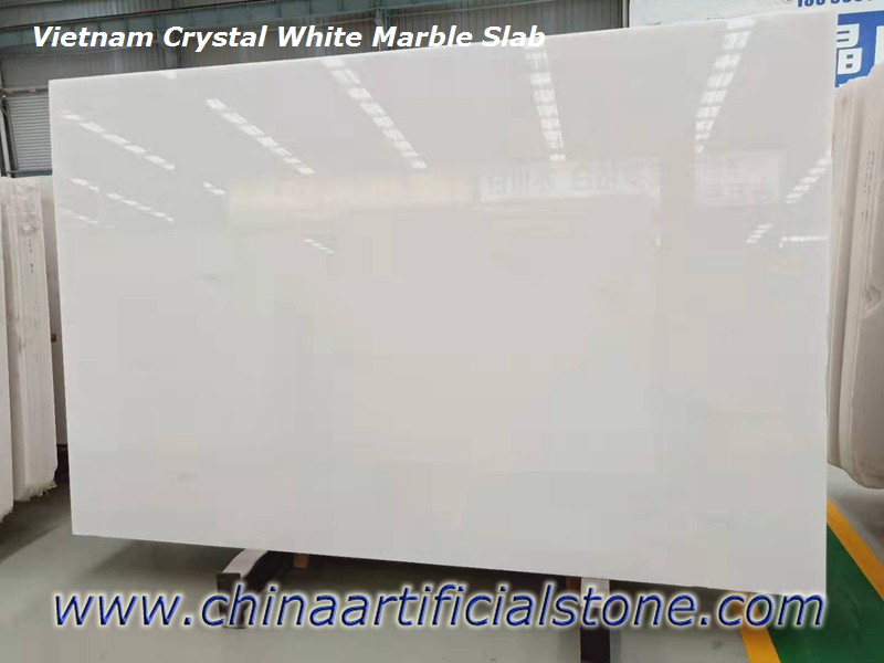 Lastre Jumbo in marmo bianco cristallo vietnamita premium
