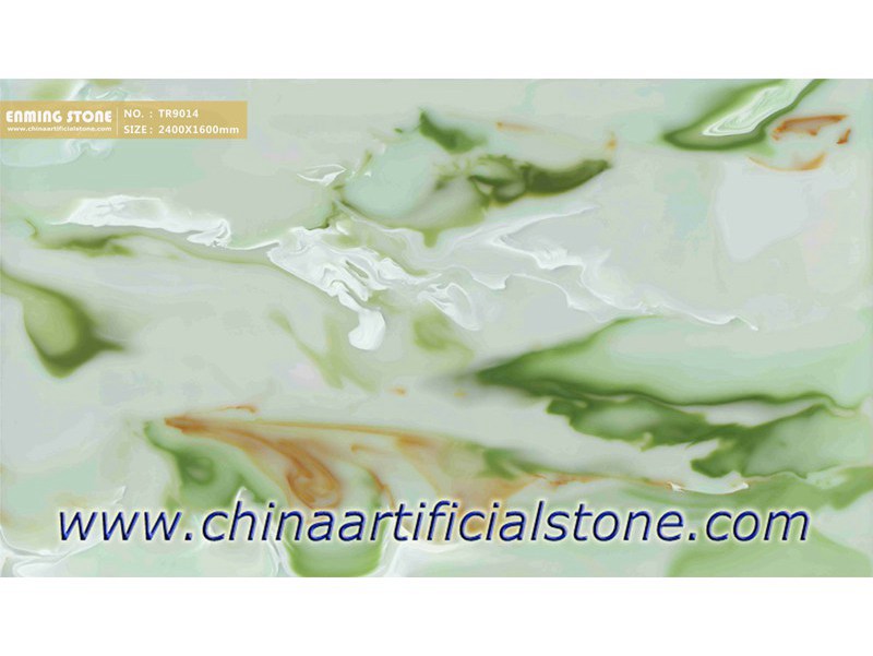 Lastre di pietra per pareti retroilluminate in onice artificiale verde TR9014
