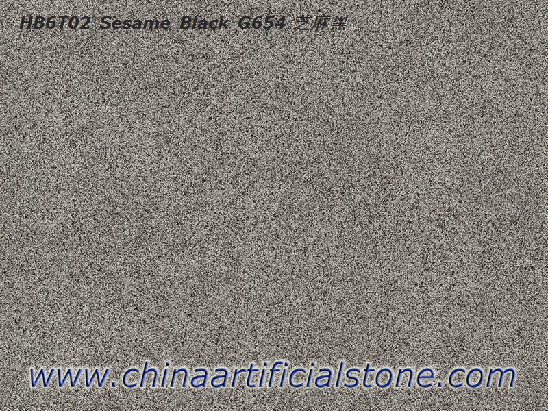 Finitrici per esterni in porcellana sesamo nero G654 aspetto granito

