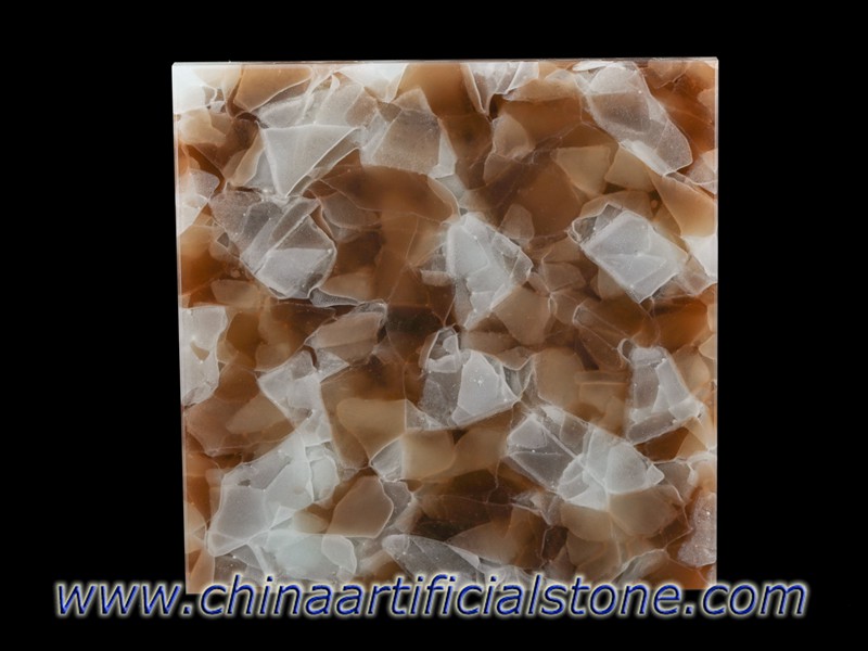 Lastre di vetro di vetro di mare di giada caramello2 per controsoffitti
