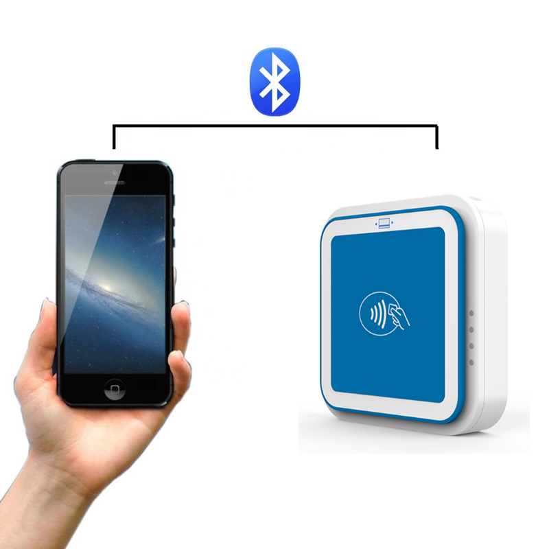 Lettore di schede magnetiche Bluetooth IC NFC MPOS per Android/IOS I9
