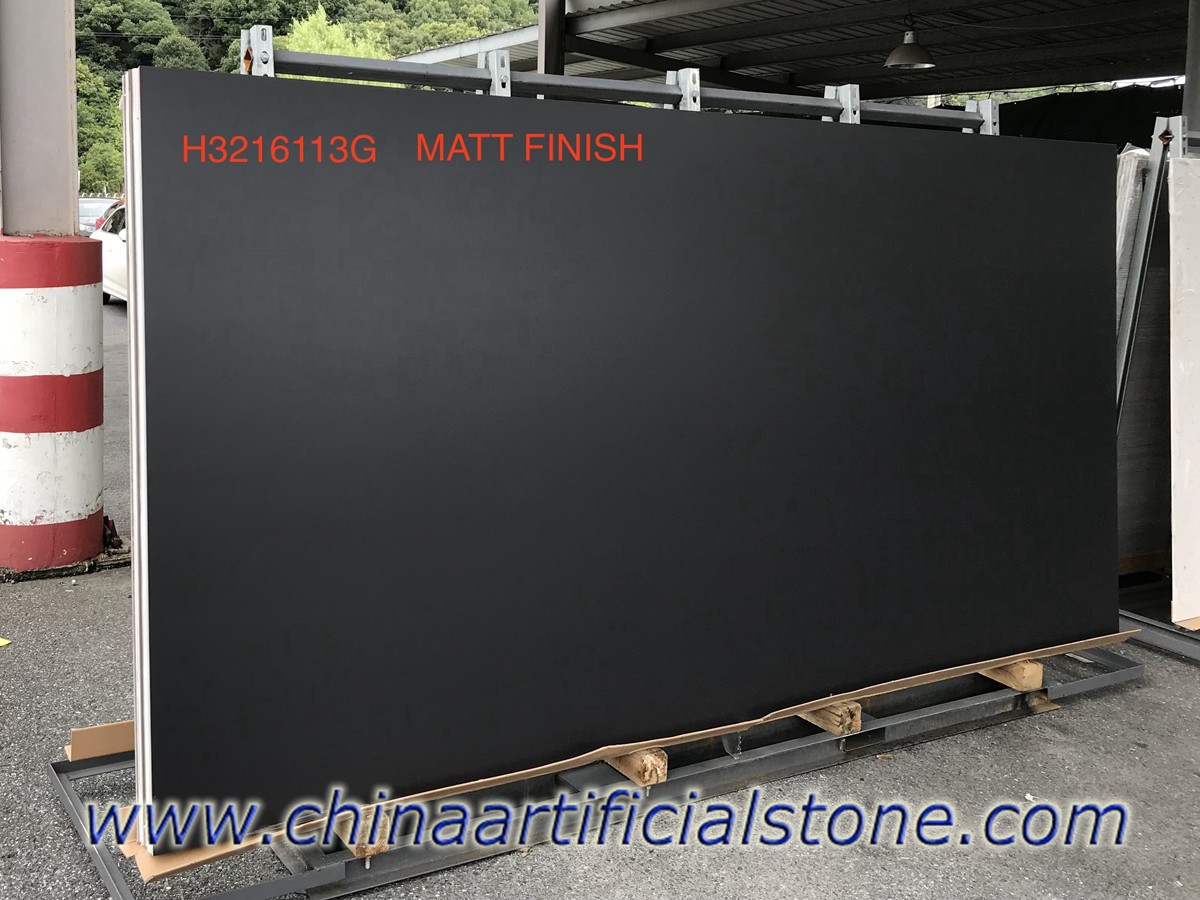 Lastre di gres porcellanato in pietra sinterizzata nera pura 3200x1600mm Matt
