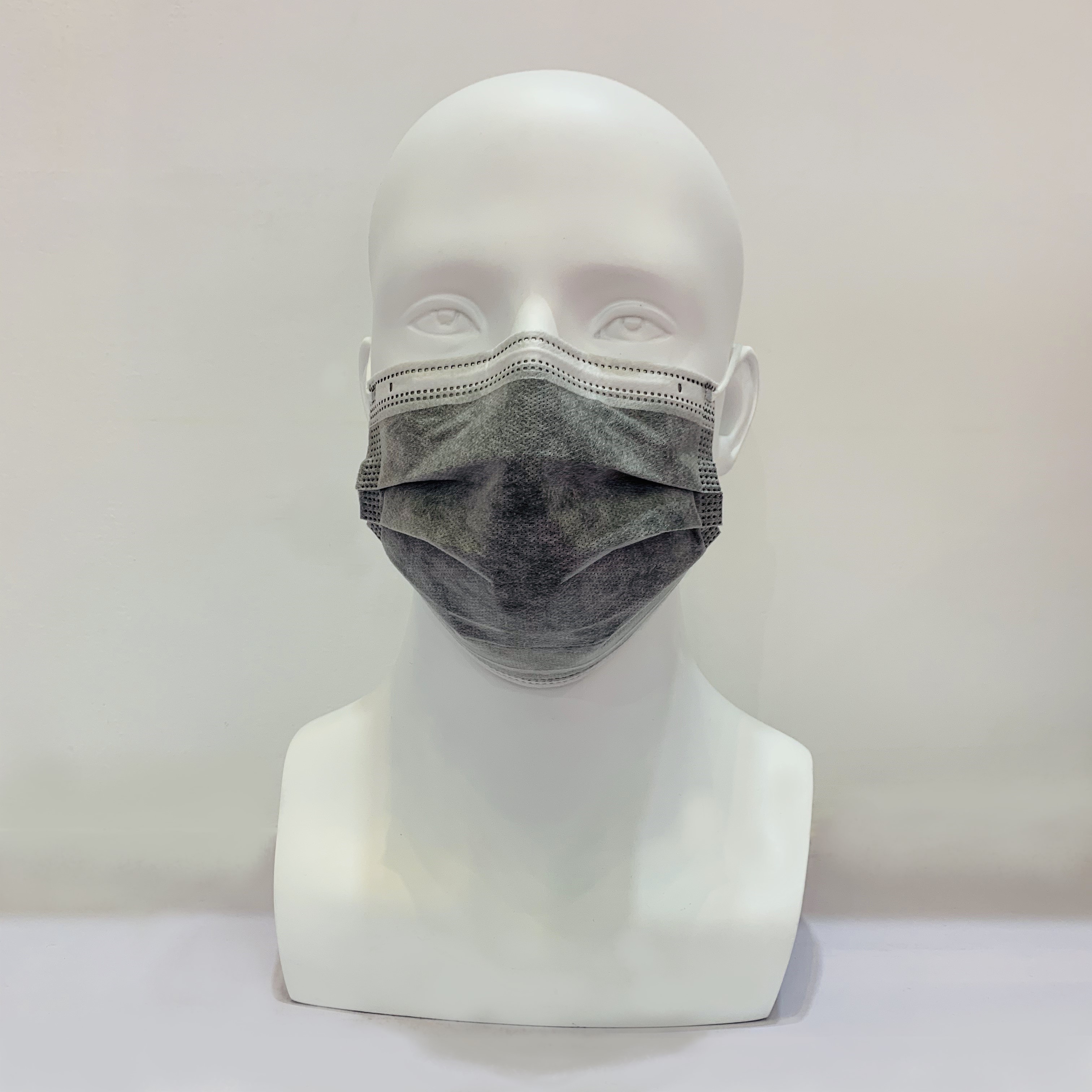 Maschera facciale con filtro ai carboni attivi antipolvere PM 2.5 monouso di colore grigio
