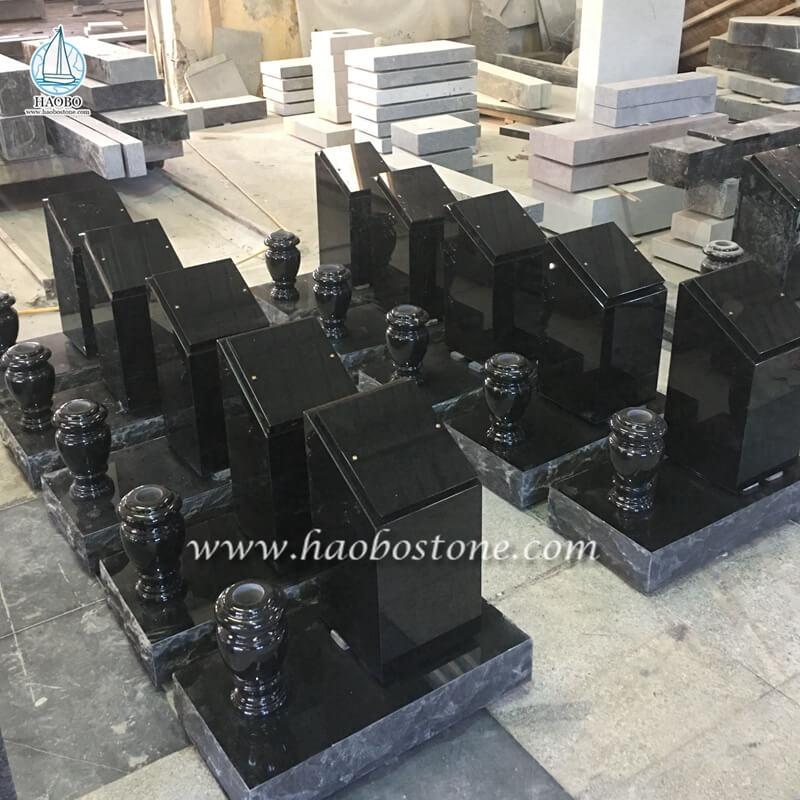 Nicchie di granito nero Cimitero privato Monumento Colombario personale
