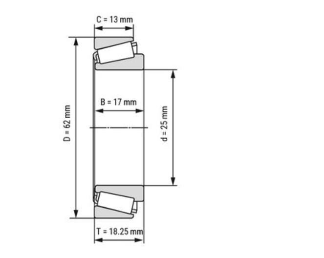 31305 Dimensioni del cuscinetto a rulli conici