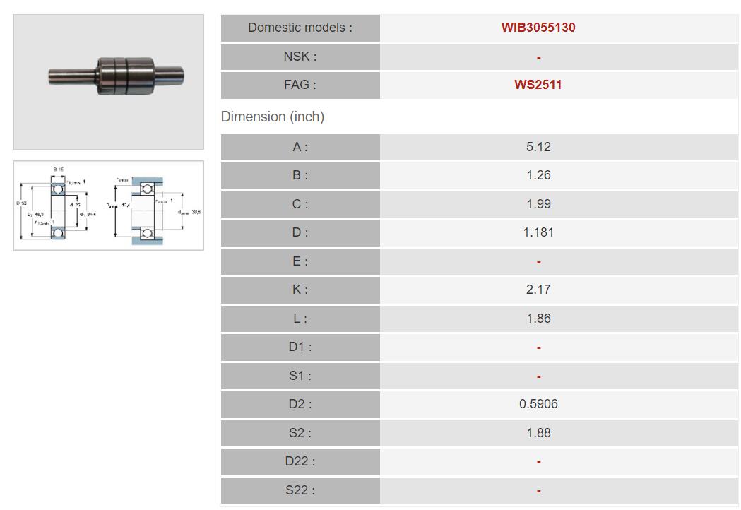 WS2511 Cuscinetto