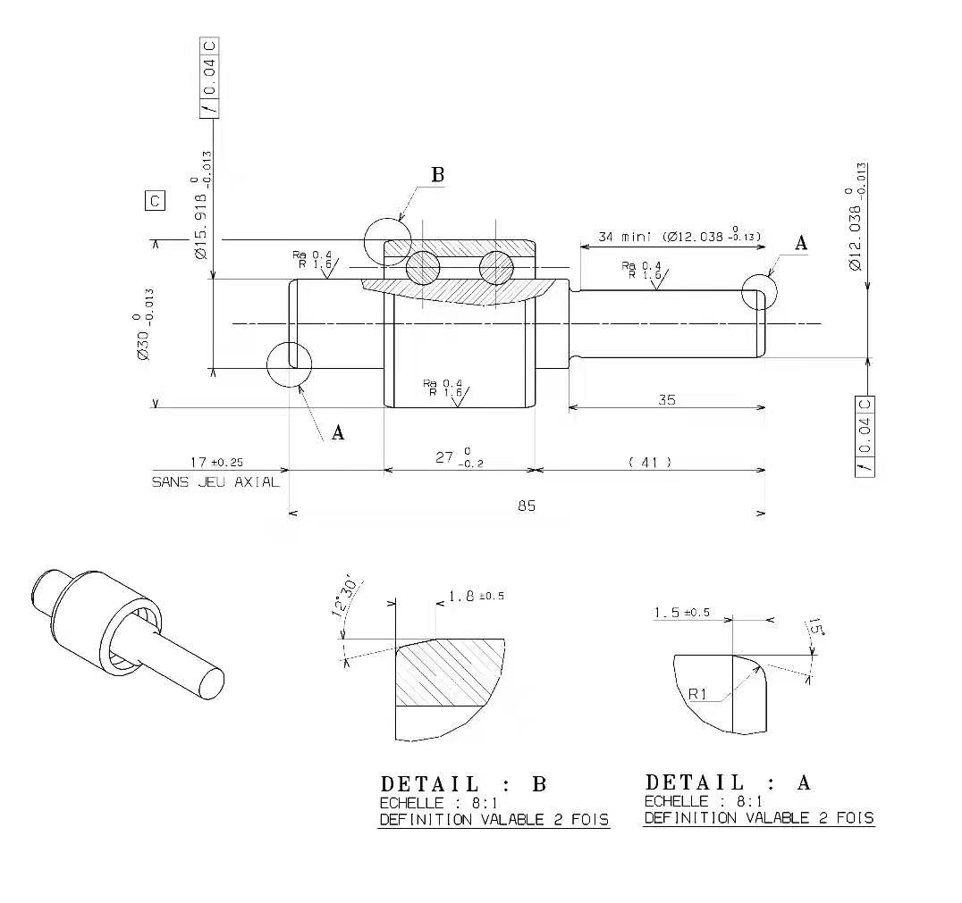 Dimensione del cuscinetto WB1630085-8